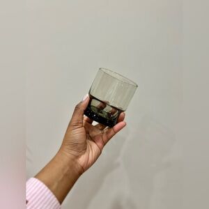 Elegant Black and Clear Glass Tumbler